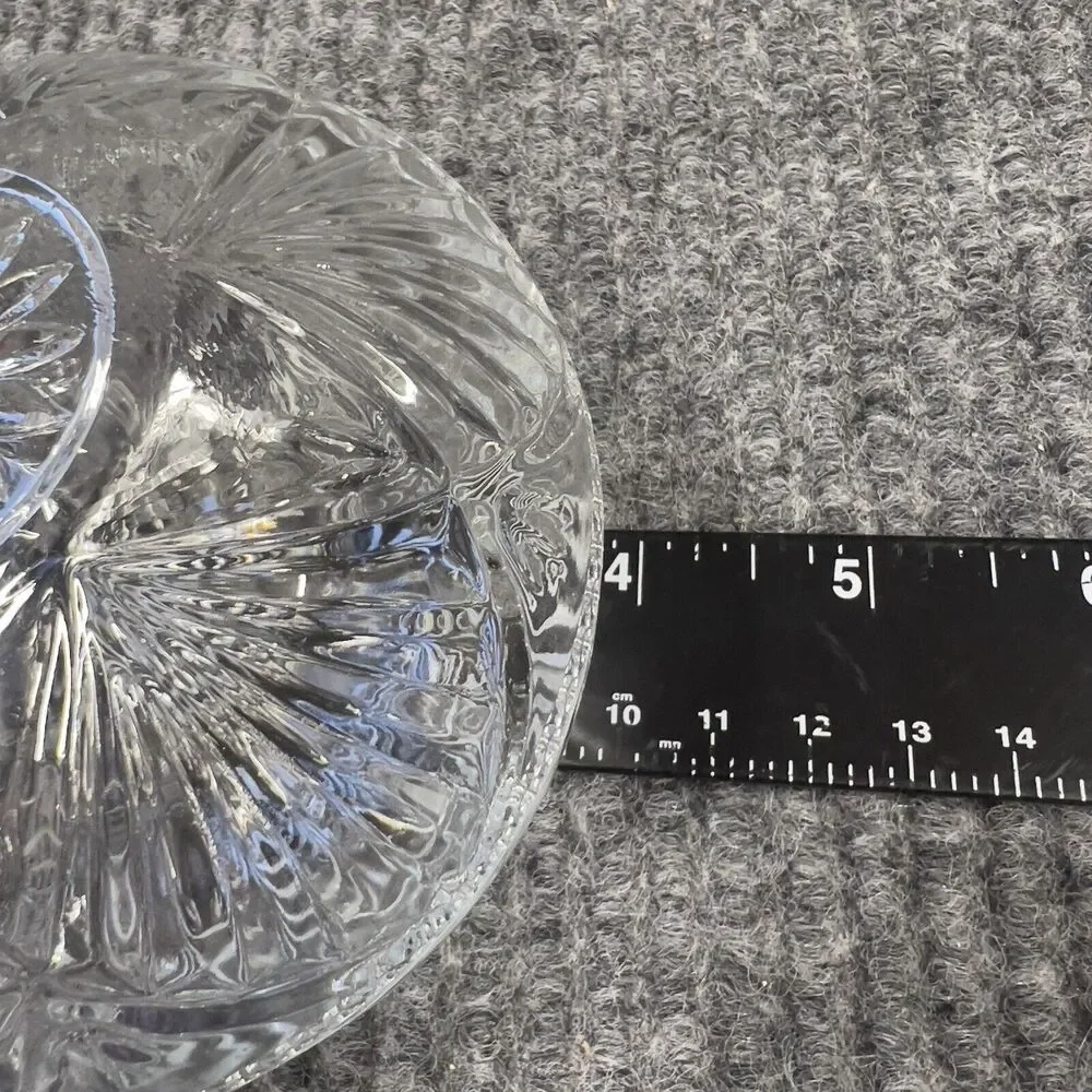 VTG KIG Malaysia Clear Glass Dish Bowl Depression Style Candy Nut Lid Set Of‎ 2